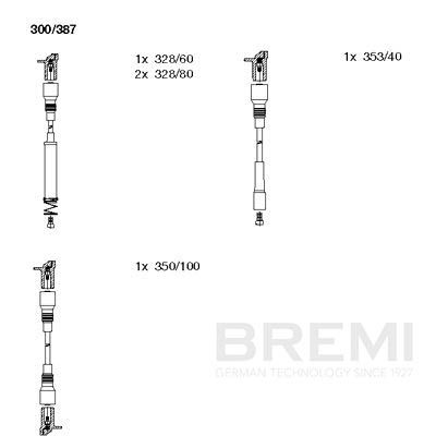 Комплект проводів високої напруги, Bremi 300/387