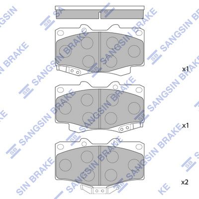 Комплект гальмівних накладок, дискове гальмо, Hi-Q SP1222