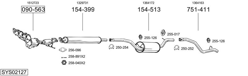 BOSAL kipufogórendszer SYS02127