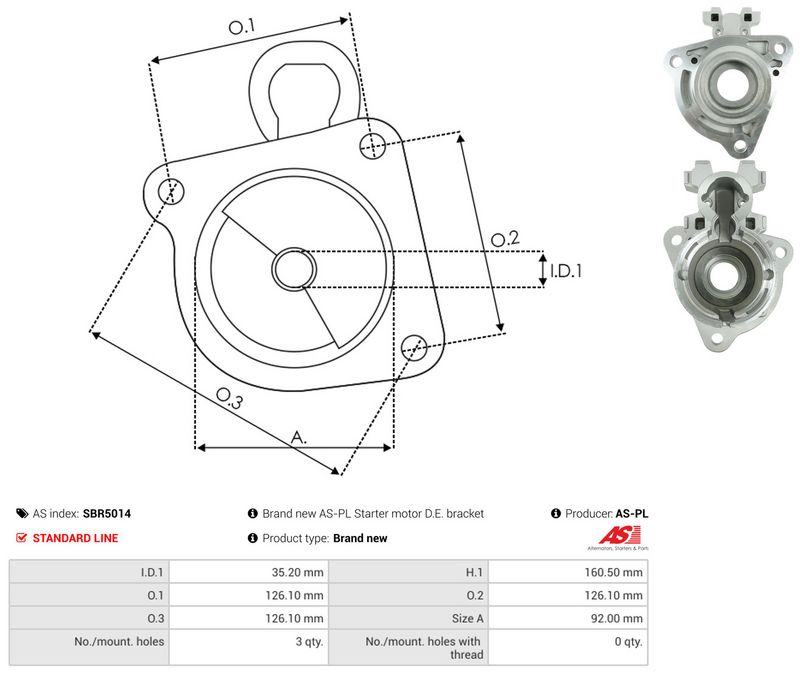 AS-PL SBR5014 Starter Lid, carburettor