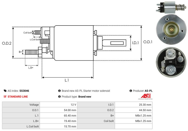 AS-PL SS3046 Solenoid Switch, starter