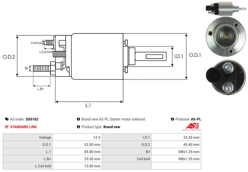 Magnetlülitus, starter, AS-PL SS0102