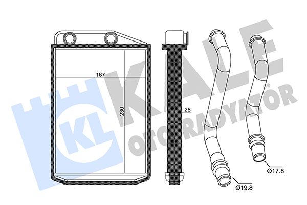 Теплообмінник, система опалення салону, Kale Oto Radyatör 360335