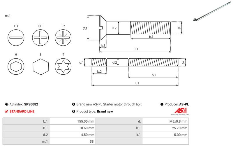 AS-PL SRS0082 Repair Set, alternator