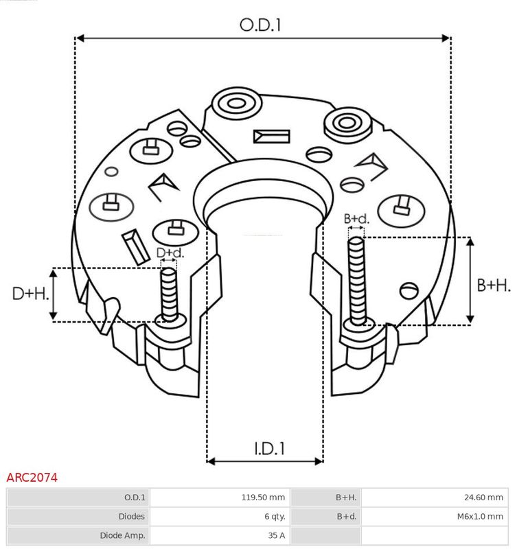 AS-PL ARC2074 Rectifier, alternator