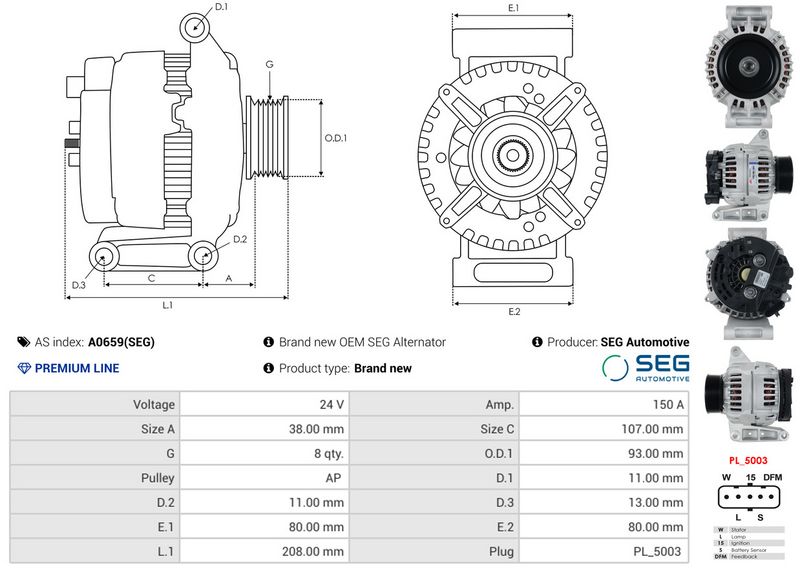 AS-PL A0659(SEG) Alternator