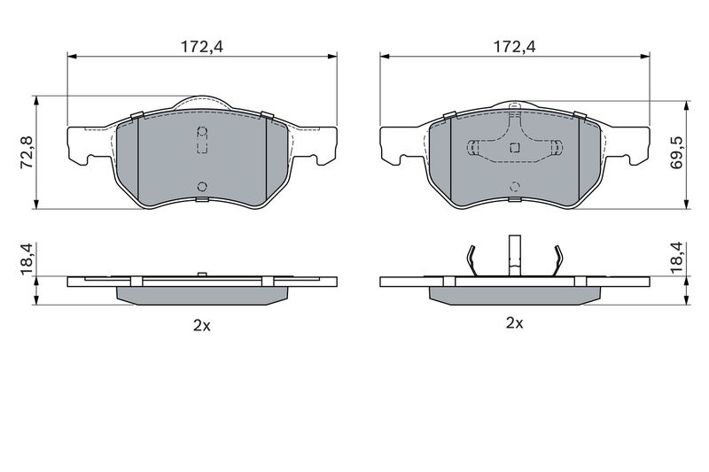 BOSCH тормозные колодки передний Voyager 96-2007