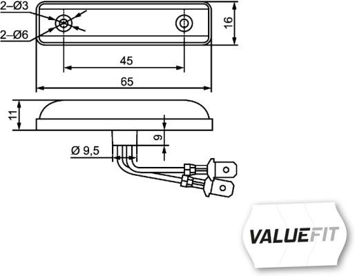 pozička LED bílá, 24V 2PG357010-121