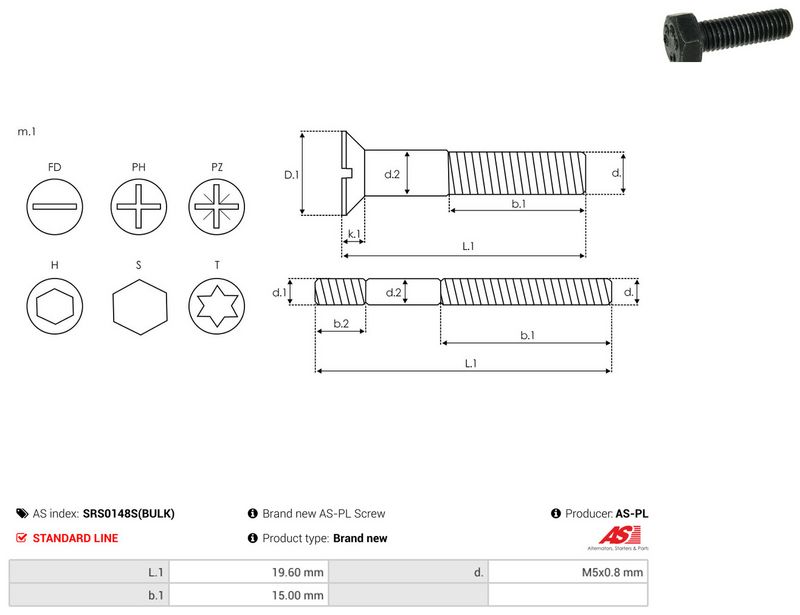 AS-PL SRS0148S(BULK) Repair Set, alternator