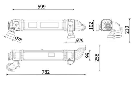 Радіатор, система рециркуляції вг, Mahle CE53000P