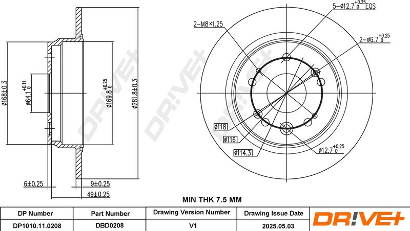 Disc frana DP1010.11.0208 Dr!ve+