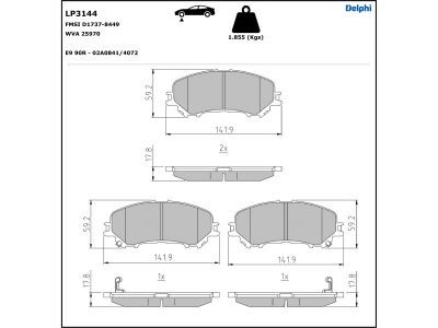 Set placute frana,frana disc LP3144 DELPHI