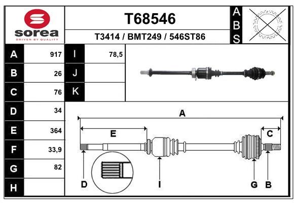 EAI hajtótengely T68546