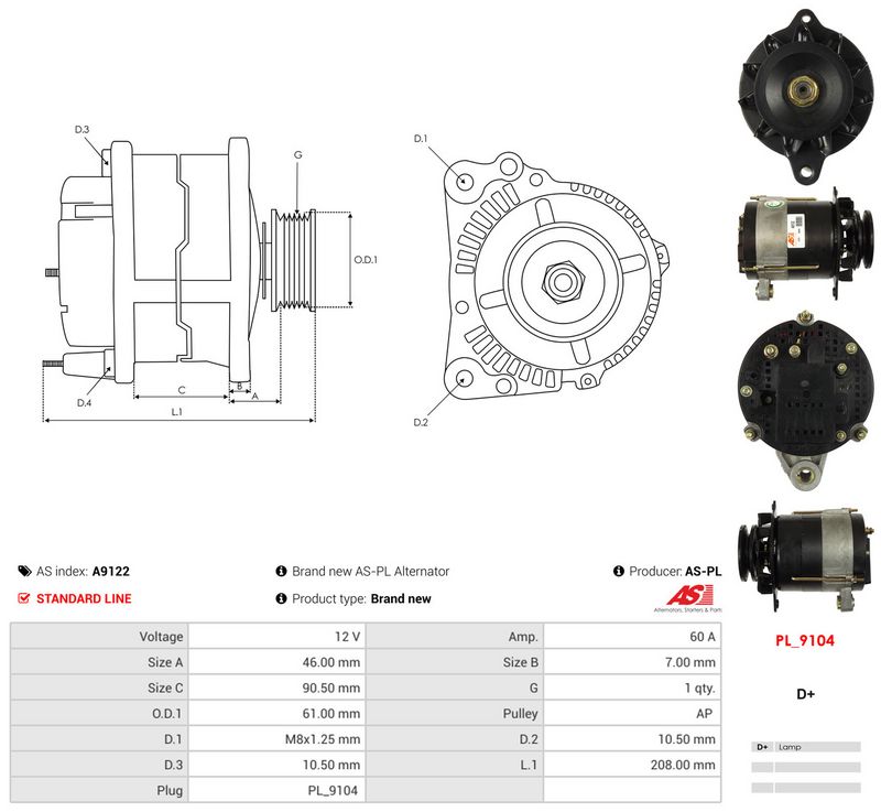 AS-PL A9122 Alternator