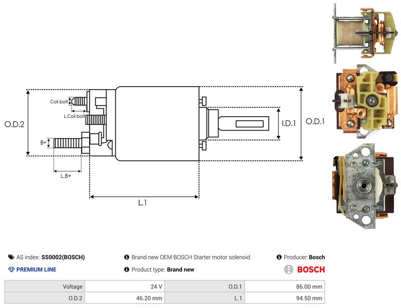AS-PL SS0002(BOSCH) Solenoid Switch, starter