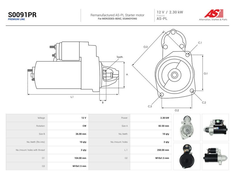 Starter, AS-PL S0091PR