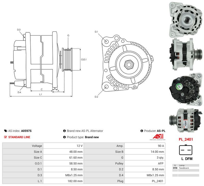 Generaator, AS-PL A0597S