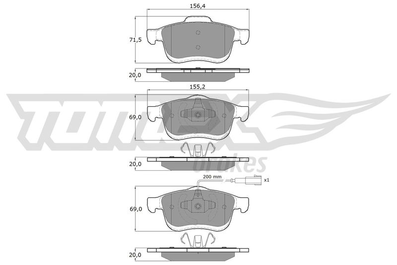 TOMEX Brakes fékbetétkészlet, tárcsafék TX 16-63