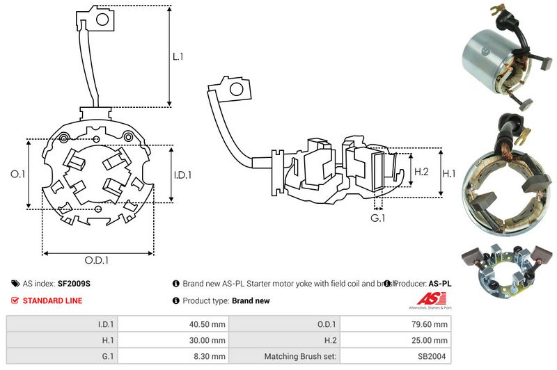 AS-PL SF2009S Holder, carbon brushes