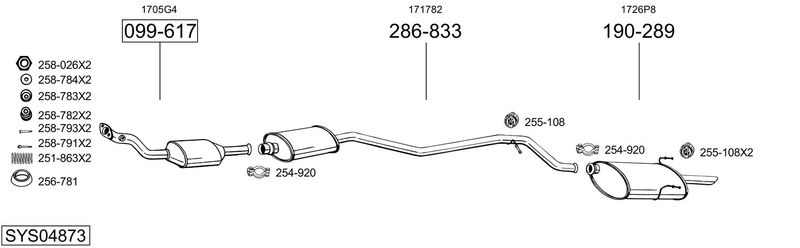 BOSAL kipufogórendszer SYS04873