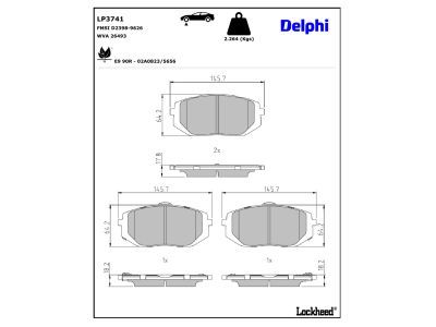 DELPHI LP3741 Diskinių stabdžių kaladėlių komplektas