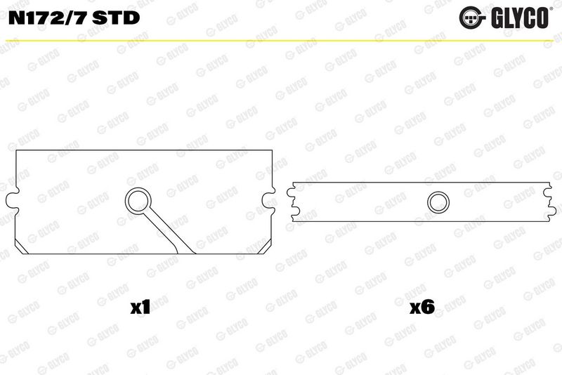 ložiska vačkového hřídele RVI, VOLVO (kompl.) N172/7 STD
