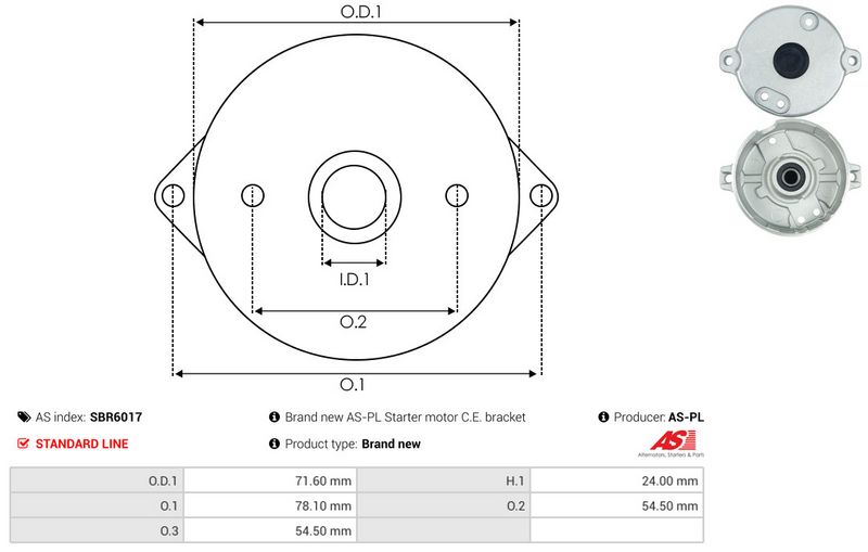 AS-PL SBR6017 Starter Lid, carburettor