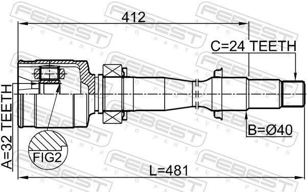 FEBEST 0111-ASV50RH Joint Kit, drive shaft