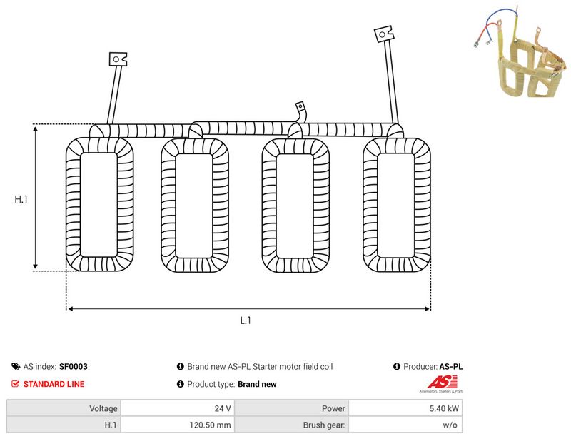 AS-PL SF0003 Field Winding, starter