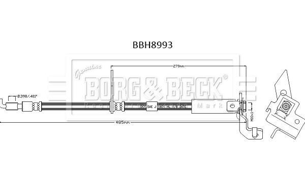 Гальмівний шланг, Borg & Beck BBH8993