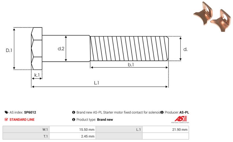 Remondikomplekt, Starter, AS-PL SP6012