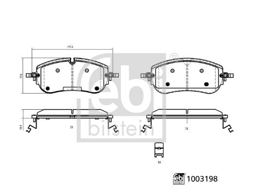 комплект спирачно феродо, дискови спирачки FEBI BILSTEIN