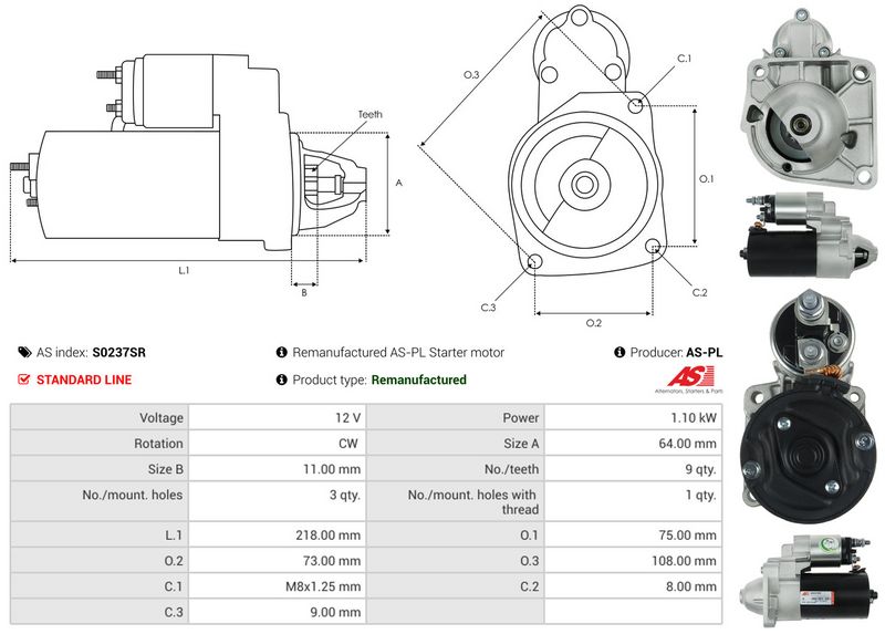 AS-PL S0237SR Starter