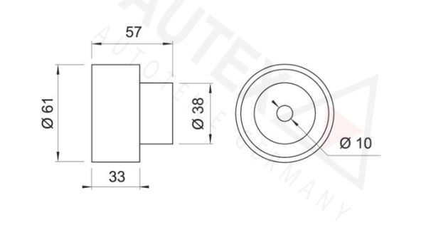 AUTEX 651941 Deflection Pulley/Guide Pulley, timing belt
