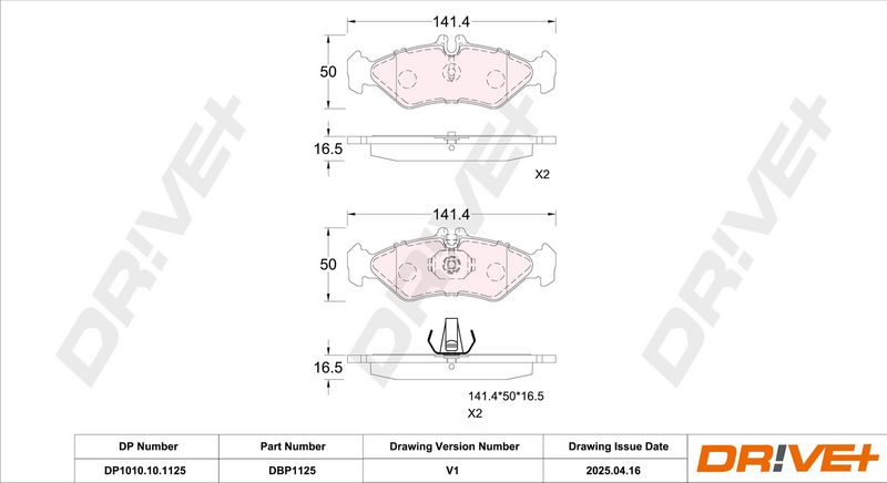 Set placute frana,frana disc DP1010.10.1125 Dr!ve+