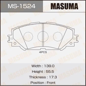 Комплект гальмівних колодок, Masuma MS-1524