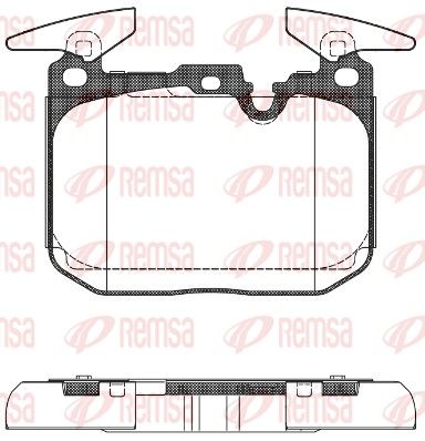 Комплект гальмівних накладок, дискове гальмо, Remsa 1491.00