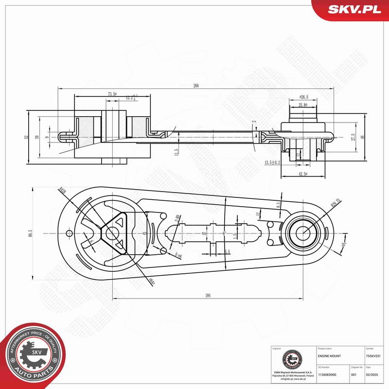 ESEN SKV 75SKV231 Mounting, engine