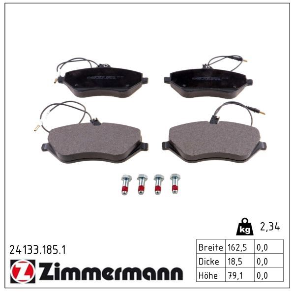 комплект спирачно феродо, дискови спирачки ZIMMERMANN