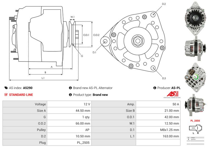 AS-PL A5290 Alternator