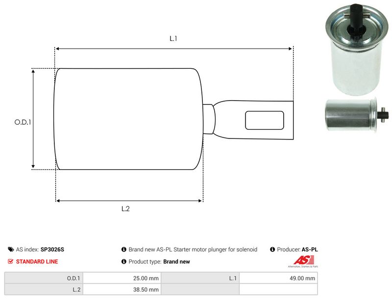 Remondikomplekt, Starter, AS-PL SP3026S