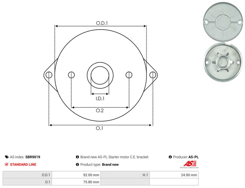 AS-PL SBR9019 Starter Lid, carburettor