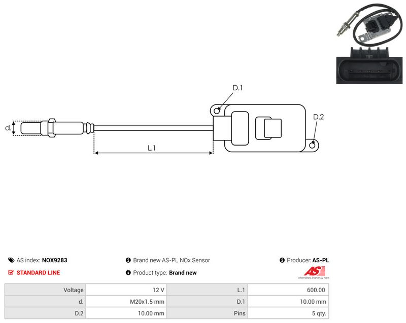 NOx-sensor, karbamiidipritse, AS-PL NOX9283