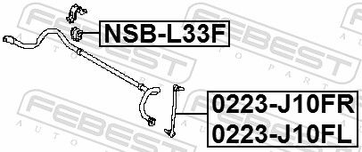 FEBEST NSB-L33F Mounting, stabiliser bar