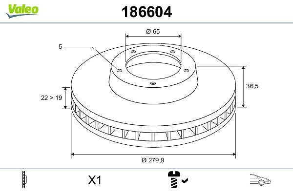 Disc frana 186604 VALEO