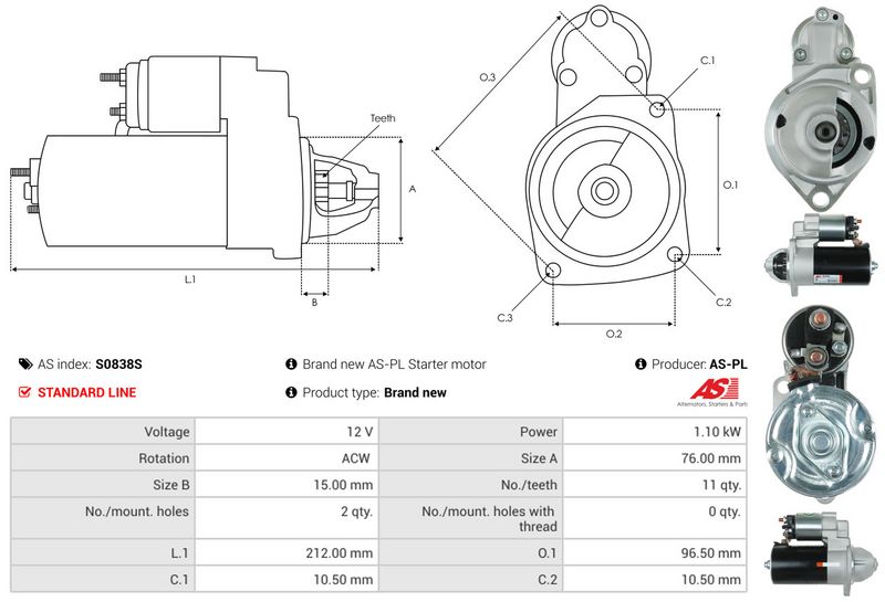 AS-PL S0838S Starter