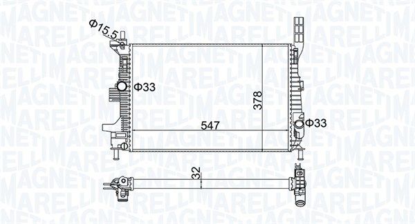 Радіатор, система охолодження двигуна, Magneti Marelli 350213173800