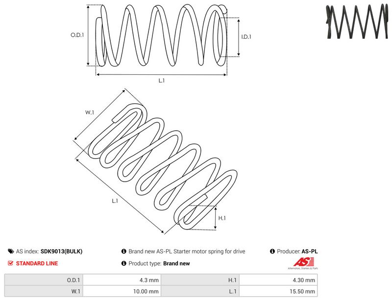 AS-PL SDK9013(BULK) Repair Kit, starter