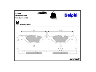 DELPHI LP576 - Diskinių stabdžių kaladėlių komplektas