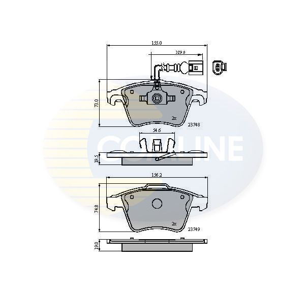 Комплект гальмівних накладок, дискове гальмо, Comline CBP11311